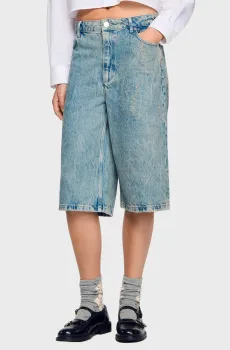 Женские голубые джинсовые шорты Голубой 34 Sandro SFPSH00552_Blue Jean