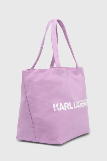 Хлопковая сумка Karl Lagerfeld цвет фиолетовый Хлопковая сумка Karl Lagerfeld цвет фиолетовый