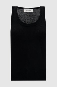 Черный топ в рубчик Ina из кашемира