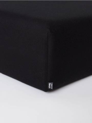 Бавовняне простирадло з еластичною гумкою 140x200 - чорний Бавовняне простирадло з еластичною гумкою 140x200 - чорний