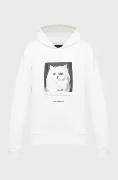 Женское белое худи PORTRAIT Белый L Karl Lagerfeld B1W20012