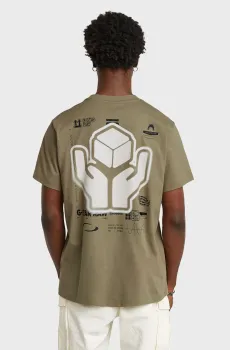 Мужская оливковая футболка Back Оливковый XL G-Star RAW D26046,C336