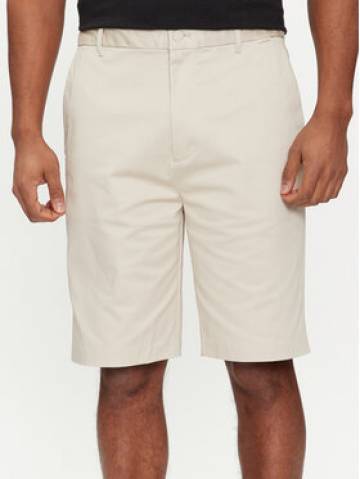 Calvin Klein Шорти з тканини Sateen K10K112831 Бежевий Straight Fit Calvin Klein Шорти з тканини Sateen K10K112831 Бежевий Straight Fit