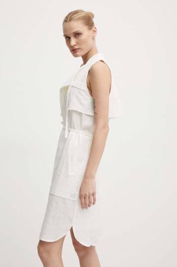 Хлопковое платье G-Star Raw цвет бежевый mini прямое D24621-D591 Хлопковое платье G-Star Raw цвет бежевый mini прямое D24621-D591