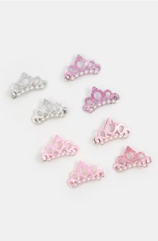 Заколки-тіари з блиском і перлинами, набір із 8 штук - різнобарвний