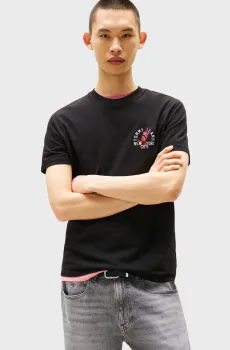 Мужская черная футболка REG SMALL MOTIF Черный S Tommy Jeans DM0DM21586