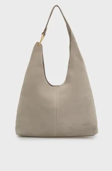 Женская серая замшевая сумка SLOUCHY SUEDELARGE Серый ONESIZE Calvin Klein LV04F3690G