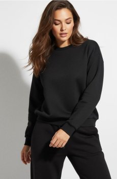 Регулярна світшот з круглим вирізом - чорний