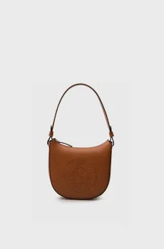 Женская коричневая кожаная сумка K CIRCLE MOON SHB PERFORATED Коричневый ONESIZE Karl Lagerfeld 241W3028