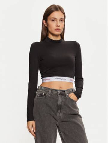 Tommy Jeans Блузка DW0DW19510 Чорний Slim Fit Tommy Jeans Блузка DW0DW19510 Чорний Slim Fit