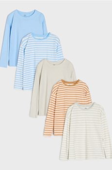 Бавовняні футболки 5 pack - блакитний