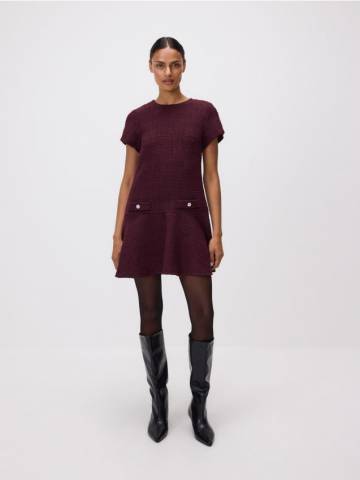 Reserved - Мінісукня з твіду - буряковий - 099GP-83X
