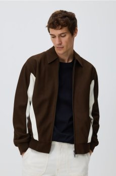 Reserved - Куртка з коміром - темно коричневий - 536EF-89X