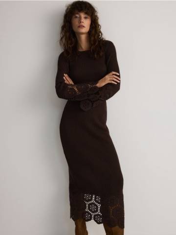 Reserved - LADIES` SKIRT - темно коричневий - 9217H-89X Reserved - LADIES` SKIRT - темно коричневий - 9217H-89X