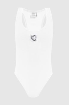 Белое боди с логотипом