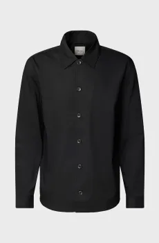 Мужская черная шерстяная рубашка TRAVEL TWILL TAILORING Черный M Calvin Klein K10K114344