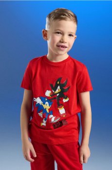 Бавовняна футболка з коротким рукавом Sonic the Hedgehog - червоний