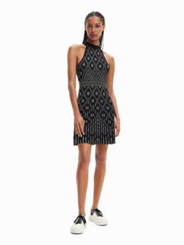 Desigual Трикотажна сукня El Havre 23SWVF10 Чорний Regular Fit Desigual Трикотажна сукня El Havre 23SWVF10 Чорний Regular Fit