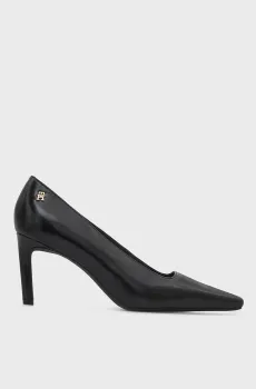Женские черные кожаные лодочки SQUARED TOE HIGH HEEL Черный 36 Tommy Hilfiger FW0FW09510