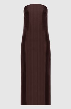 Коричневое платье миди GIULIA с шелком