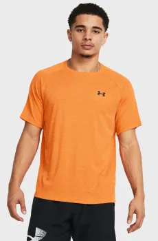 Мужская оранжевая футболка UA Tech Textured SS Оранжевый S Under Armour 1382796-810