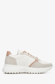 Кросівки шкіряні молочно-сірі Estro ER00112652