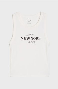 Бавовняна футболка з написом New York - білий