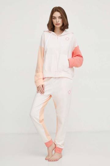Штаны лаунж Dkny цвет розовый с узором Штаны лаунж Dkny цвет розовый с узором