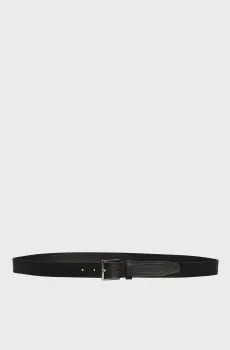 Мужской черный кожаный ремень HUDSON EMBOSS LEATHER 3.0 Черный 90 Tommy Hilfiger AM0AM13441