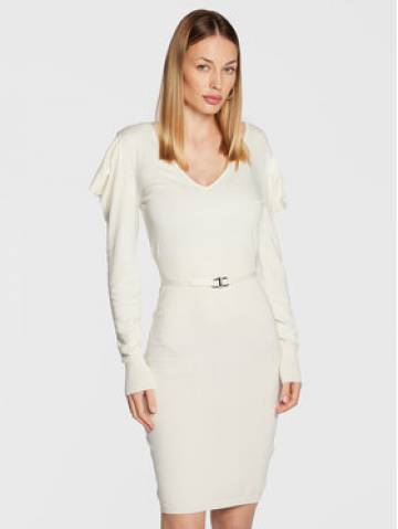 Liu Jo Трикотажна сукня CF2099 MS99E Écru Regular Fit Liu Jo Трикотажна сукня CF2099 MS99E Écru Regular Fit