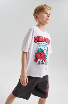 Двокомплектна піжама з геймерським мотивом - білий