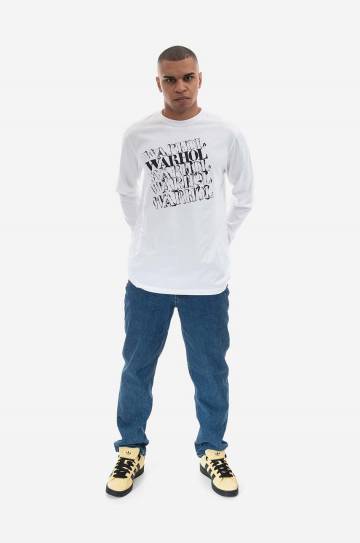 Хлопковый лонгслив Maharishi цвет белый с принтом 9923.WHITE-WHITE Хлопковый лонгслив Maharishi цвет белый с принтом 9923.WHITE-WHITE