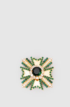 Золотая брошь с кристаллами