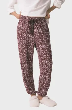Женские бордовые брюки с узором Бордовый XL womensecret 3703228