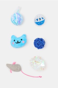 Набір іграшок для кота 6 pack - синій