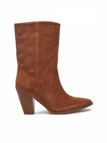 Tommy Hilfiger Ботильйони Mid Cowboy Heel Suede FW0FW08435 Коричневий