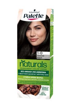 Уценка! Безаммиачная краска для волос Palette Naturals Permanent Color Creme, 1-0 Черный, 110 мл