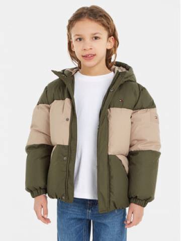 Tommy Hilfiger Пуховик Essential Colorblock KB0KB08559 S Зелений Regular Fit Tommy Hilfiger Пуховик Essential Colorblock KB0KB08559 S Зелений Regular Fit