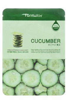 Тканевая маска для лица Farm Stay Visible Difference Mask Sheet Cucumber с экстрактом огурца, 23 мл