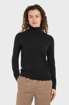 Женский черный гольф CO JERSEY STITCH R-NK LS SWT Черный XS Tommy Hilfiger WW0WW43211