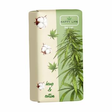 Твердое мыло Happy Life Конопля и хлопок, 180 г Твердое мыло Happy Life Конопля и хлопок, 180 г