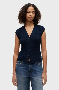 Женский темно-синий жилет VEST CARDI Синий L Tommy Hilfiger WW0WW50075