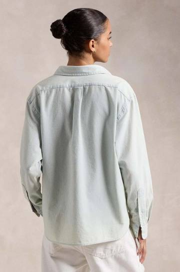 Хлопковая рубашка Polo Ralph Lauren женская relaxed классический воротник Хлопковая рубашка Polo Ralph Lauren женская relaxed классический воротник
