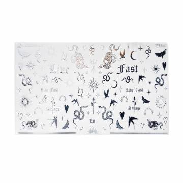 Наклейки для дизайна ногтей StickersSpace Live Fast Silver (244012) Наклейки для дизайна ногтей StickersSpace Live Fast Silver (244012)