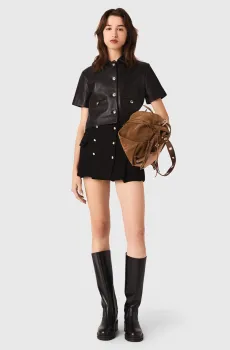 Женская черная юбка Черный 34 MAJE MFPJU01513_Black