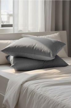 Однотонні наволочки 2 pack - темно-сірий