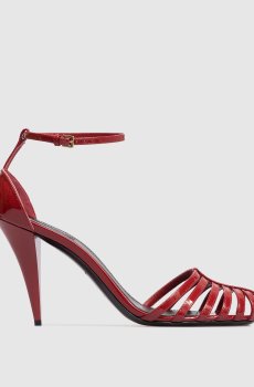 Красные кожаные лакированные босоножки