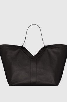 Черная кожаная сумка-тоут Y