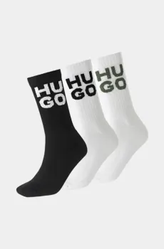 Мужской набор черно-белых носков Черный 43-46 HUGO 6017