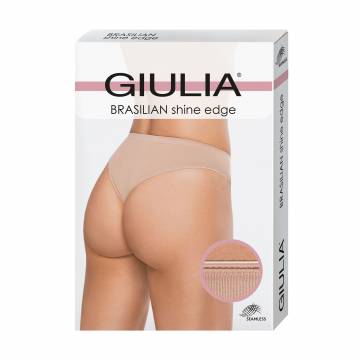 Бесшовные женские трусы бразилиана Giulia Brasilian Shine Edge, Black, размер L/XL Бесшовные женские трусы бразилиана Giulia Brasilian Shine Edge, Black, размер L/XL